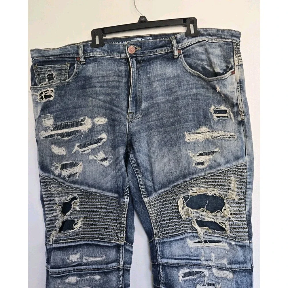 Jordan Craig Jeans Mens 42x32 Blue Legacy Edition Aaron Fit Distressed Grunge